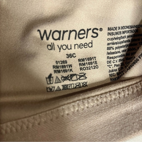 Warners cloud 9 super soft wireless bra set of 2- tan & cream size 36C - Picture 2 of 3